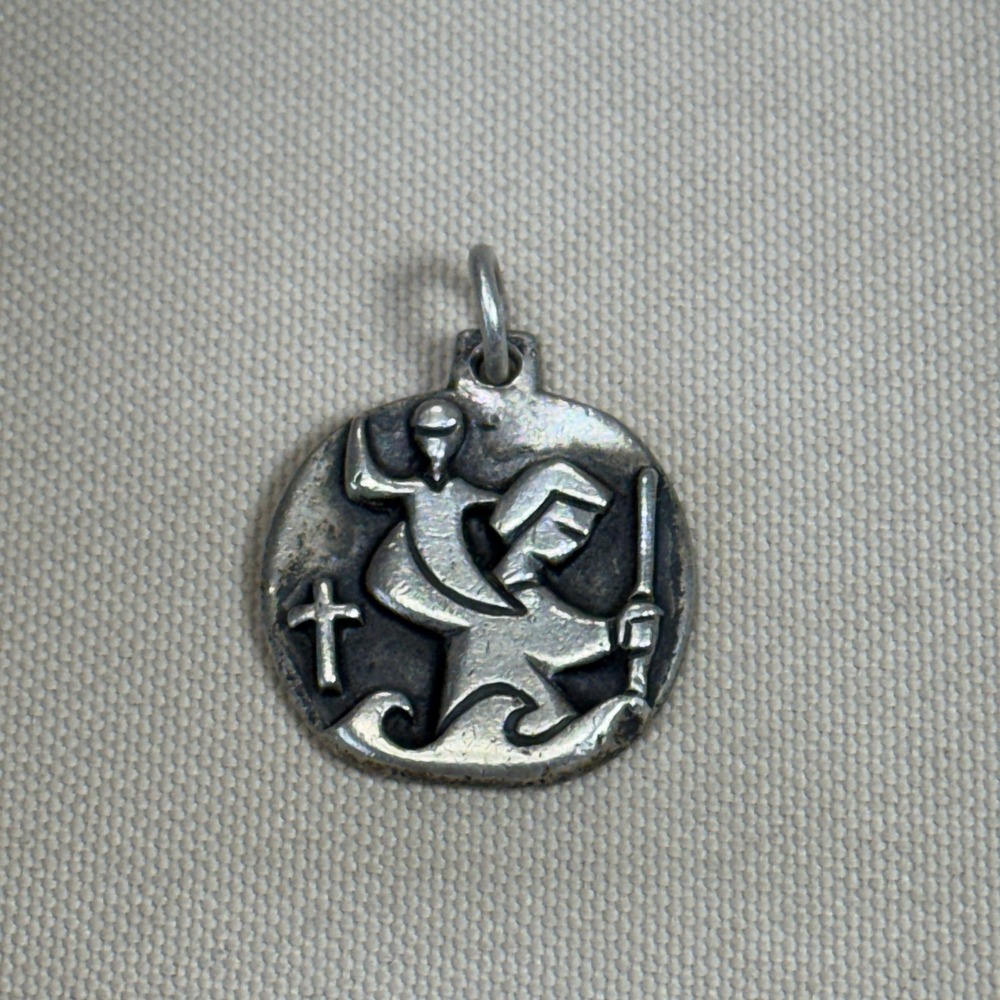 Retired James Avery Sterling Silver St Christopher Medal Charm Pendant 6g GUC